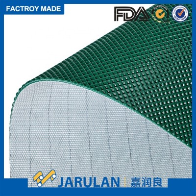 diamond pattern oil resistant green color light conveyor belt for food industry