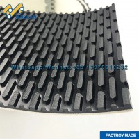 high quality Black pvc ribbed pattern pvc conveyor belt for wood processing